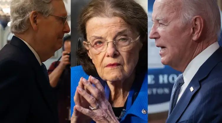 Mitch McConnell (81 años), Dianne Feinstein (90 años) y Joe Biden (80 años) son tres de los líderes de Estados Unidos que han sido señalados por su avanzada edad.
