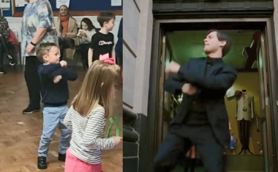 niño que baila como Spiderman