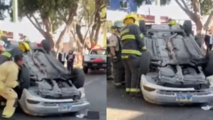 Vehículo queda volcado tras aparatoso accidente en la avenida Cruz del Sur: Se reporta un herido
