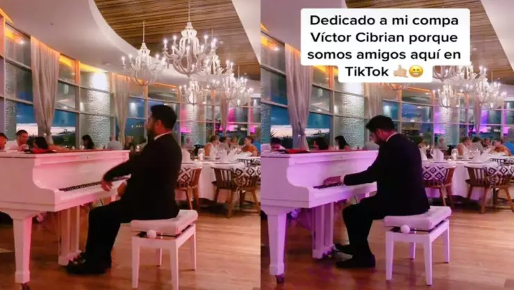 Pianista toca ‘En el radio un cochinero’ en restaurante y se viraliza