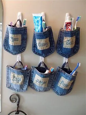 Reciclar ropa organizadores colgantes baño