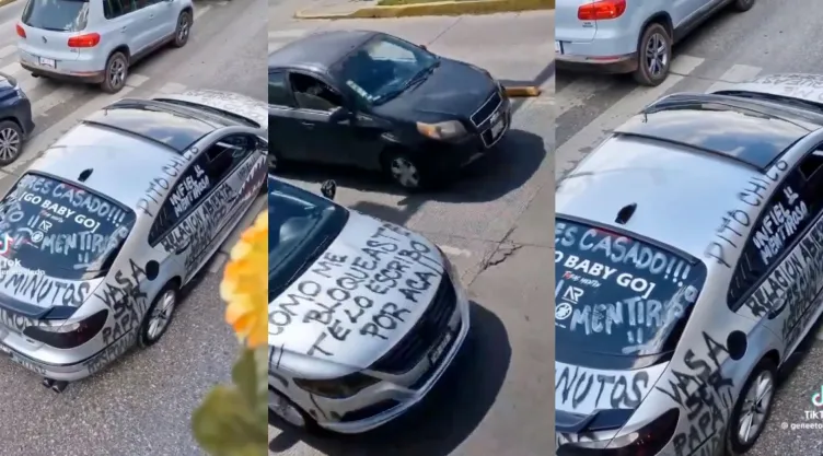 Mujer en Puebla sorprende al pintar el coche de su ex por infiel (VIDEO).jpg