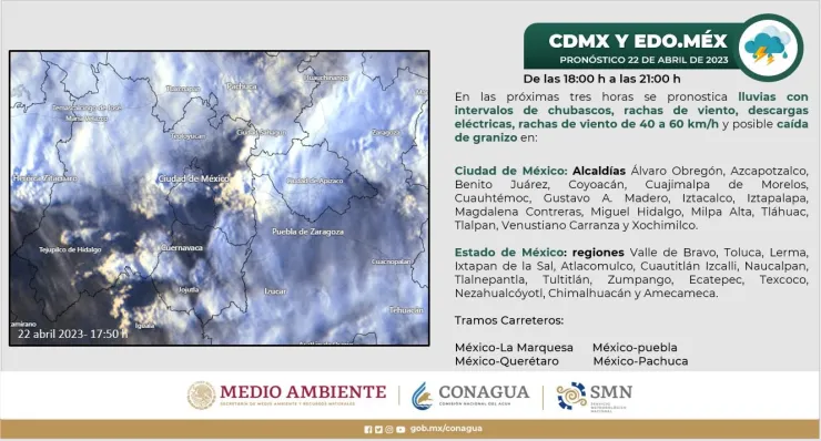 Clima en México 23 de abril