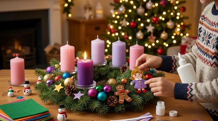Cómo hacer una corona de adviento para niños