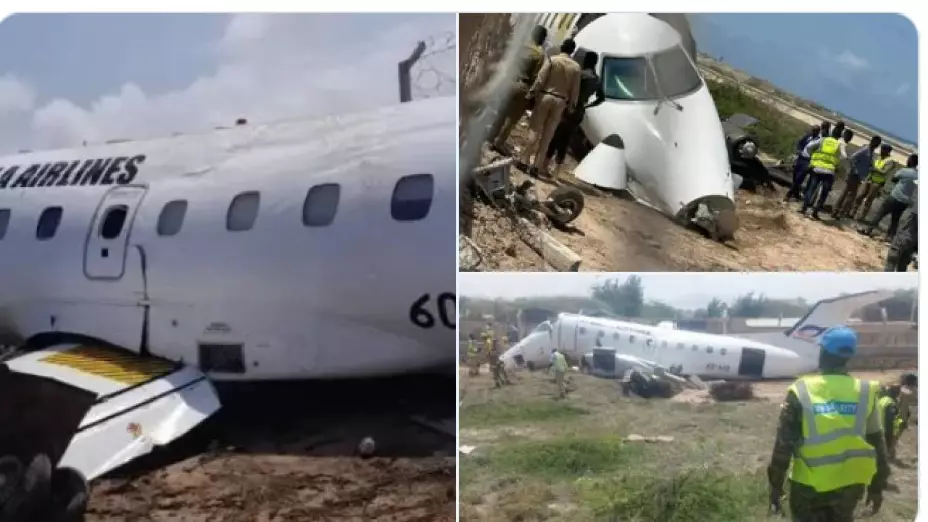 Accidente aéreo en Somalia_ Avión se sale de la pista y de milagros sobreviven los 30 pasajeros