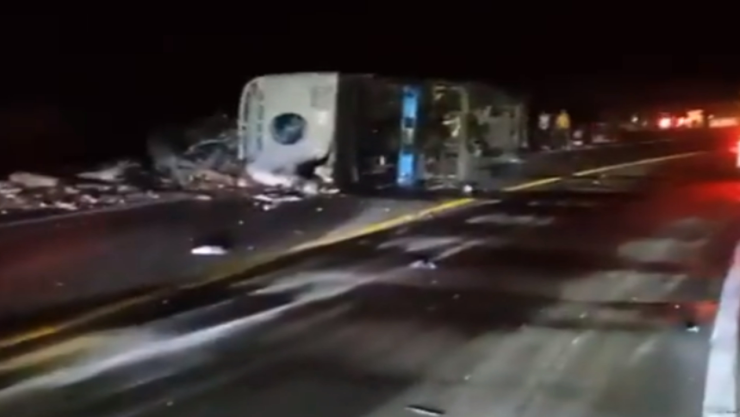 Volcadura de autobús en Oaxaca