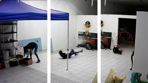 Mujer es arrastrada por un demonio en su casa