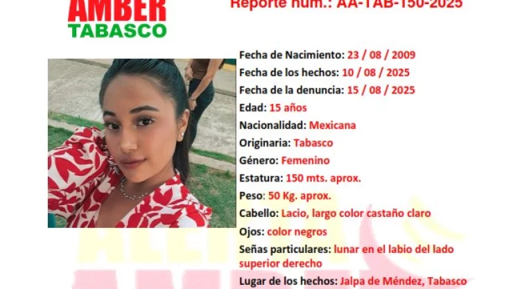 Karla Paola de 15 años desapareció en Jalpa de Méndez, Tabasco ¡Familiares piden ayuda para localizarla!