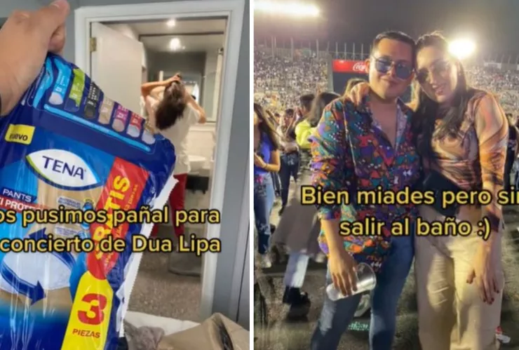 jóvenes utilizan pañal para adultos durante concierto de dua lipa para no salir al baño y se viralizan .jpg