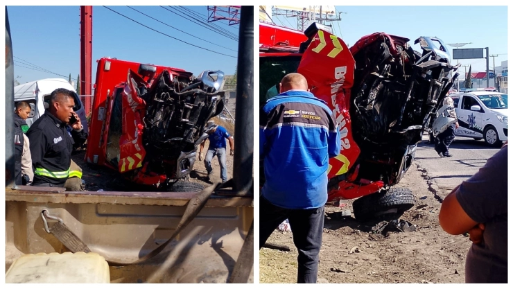 Choque entre camión de bomberos y combi deja varios lesionados en Tecámac, Edomex hoy 11 de marzo del 2025