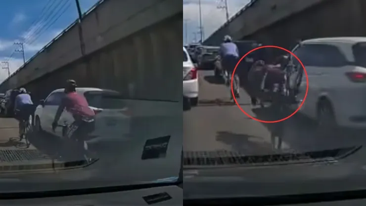 VIDEO | Así fue captado el accidente de un ciclista en carriles centrales en transitada avenida de Guadalajara
