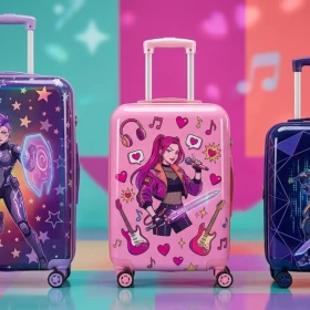 3 maletas de viaje con ruedas de las Guerreras KPop