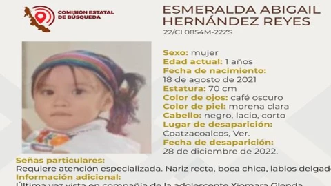 Buscan a la niña Esmeralda Hernández desaparecida en Coatzacoalcos