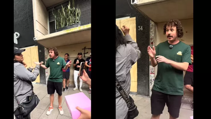 Luisito Comunica es confrontado durante marcha contra la gentrificación en CDMX