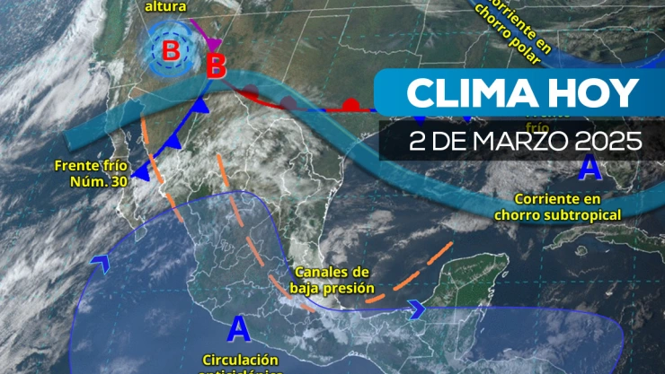 Pronóstico para el clima hoy domingo 2 de marzo de 2025.