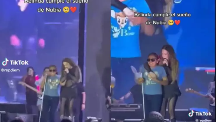 Belinda cumple sueño de niña ciega.