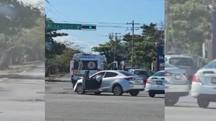Choque Cancún: Conductor choca contras ambulancia por no ceder el paso en av. Andrés Quintana Roo