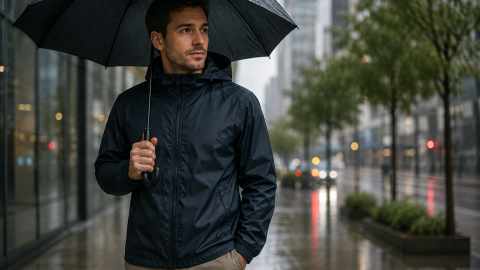 Chamarra tipo impermeable clásica