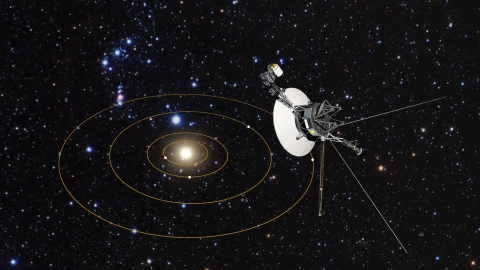 Voyager 1’s view of Solar System (artist’s impression)