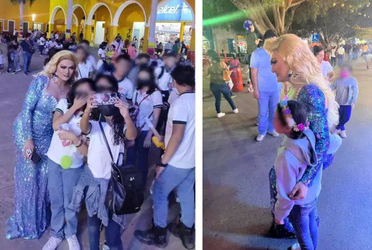 Niños confunden a drag queen con princesa de Disney