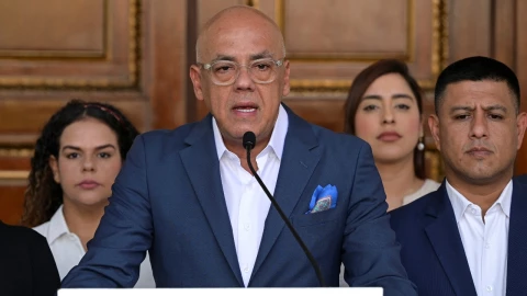 Jorge Rodríguez, presidente de la Asamblea Nacional de Venezuela, en conferencia de prensa del 8 de enero de 2026.