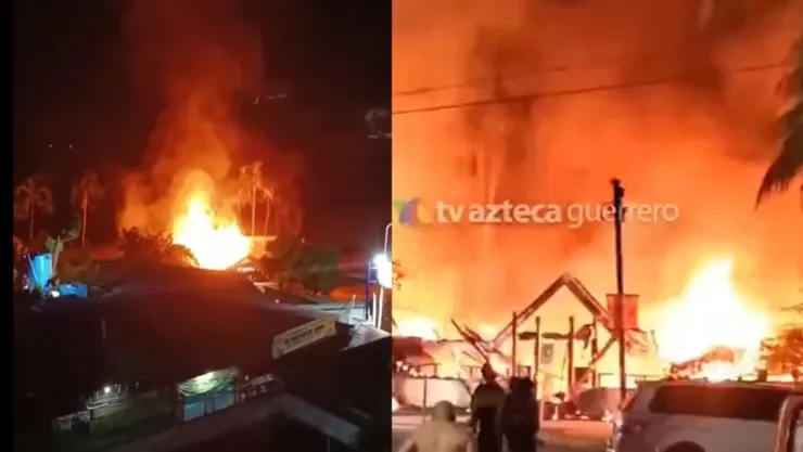 VIDEO: Incendio consume un restaurante en la zona de playa de Acapulco