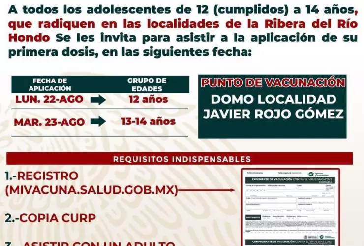Continúa jornada de vacunación infantil contra Covid-19 en Quintana Roo