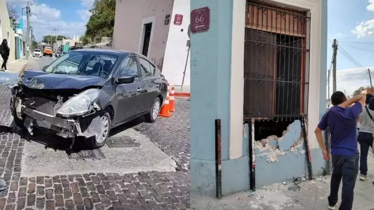 FOTOS_ Fuerte choque en La Ermita deja cuantioso daño a predio histórico