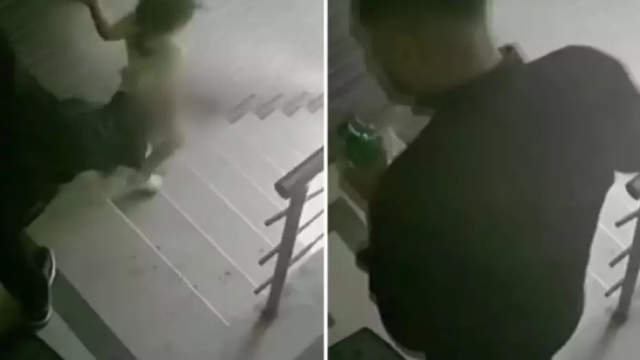 Padre es captado PATEANDO a su HIJA de 3 años por las escaleras; sentencia mínima genera INDIGACIÓN