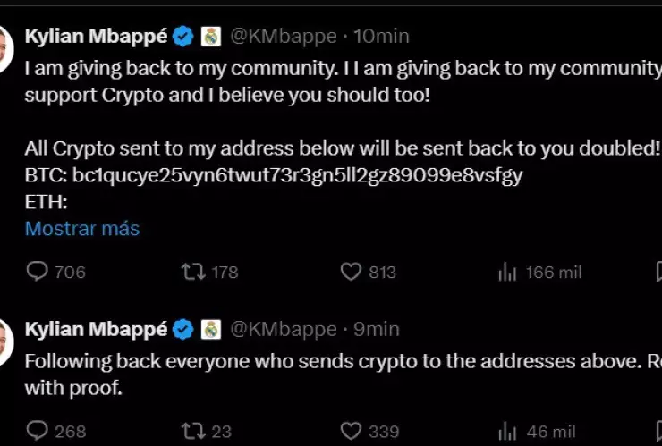 Kylian Mbappé sufre hackeo a su cuenta de X
