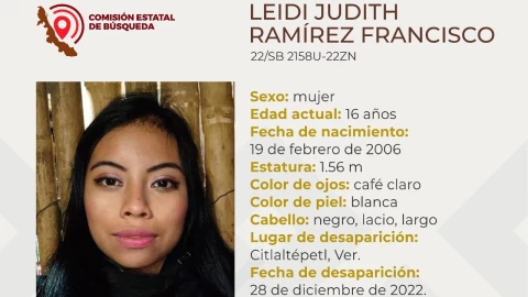 Buscan Leidi Ramírez desaparecida en Citlaltépetl, Veracruz
