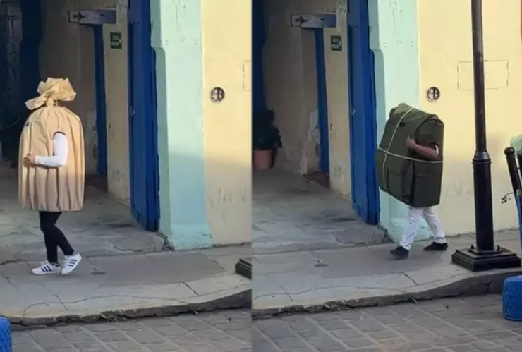 VIDEO: ¡En hoja de plátano! Niños se viralizan por usar disfraz de tamales