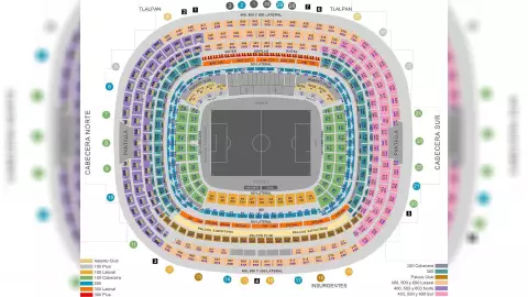 Mapa del Estadio Azteca