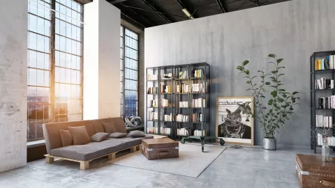 Pared de microcemento texturizado