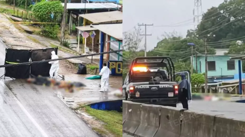 Arrojan restos de cuatro personas sobre la carretera Villahermosa-Teapa, Tabasco.
