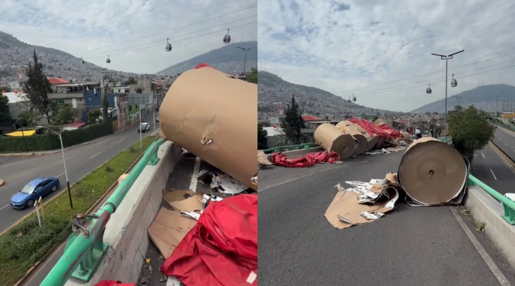 rollos de papel de tráiler.