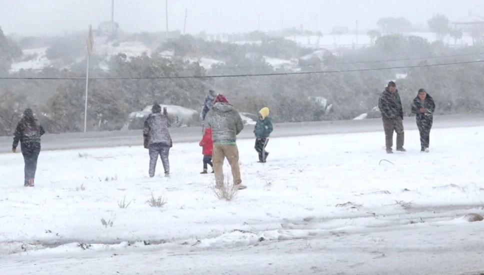 Nevada que cayó en La Rumorosa en Baja California