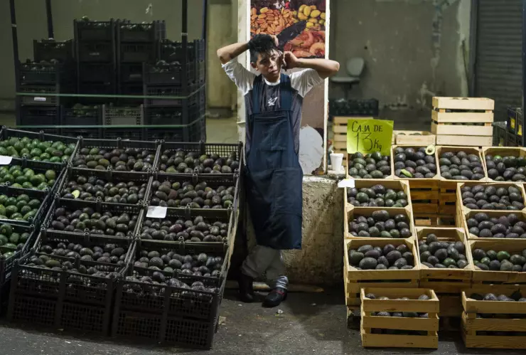 Un vendedor de aguacates ofrece el producto en un mercado en la Ciudad de México. Imagen, AP.