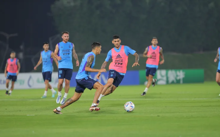 Jugadores de Argentina en un entrenamiento