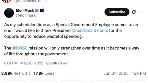 Trump publicó en su red social, Truth Social.