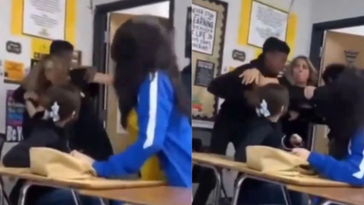 Maestra terminó azotada contra el piso cuando intentó detener una PELEA