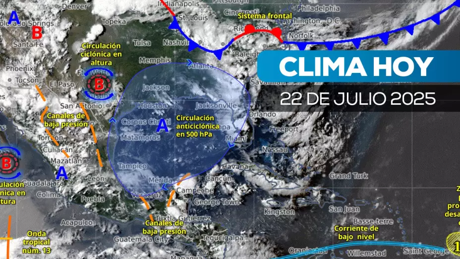 Clima en México; alerta por monzon mexicano