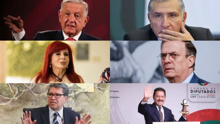 Andrés Manuel López Obrador, Adán Augusto, Marcelo Ebrard, Layda Sansores, Ricardo Monreal e Ignacio Mier