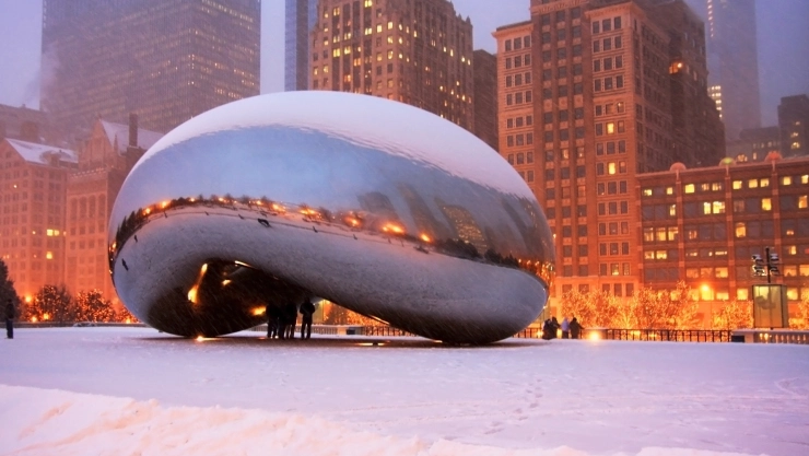 Nieve en la ciudad de Chicago, Illinois