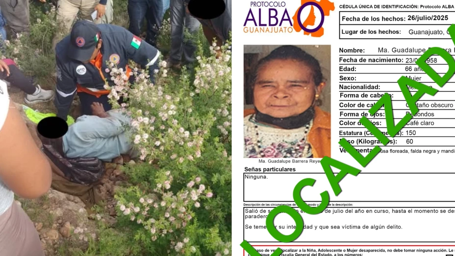 Ma. Guadalupe Barrera Reyes localizada con vida