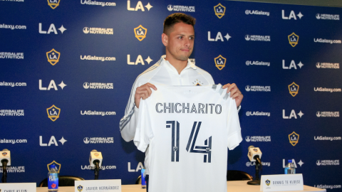 Chicharito en su llegada al Galaxy