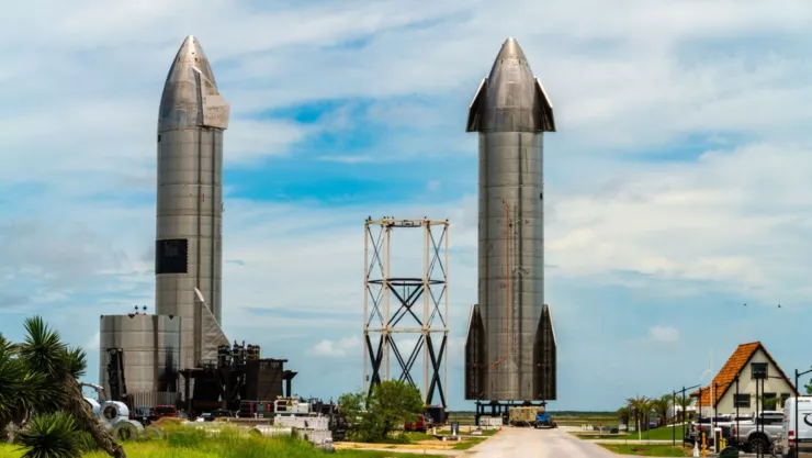 El cohete Starship en el Starbase de Boca Chica, Texas.