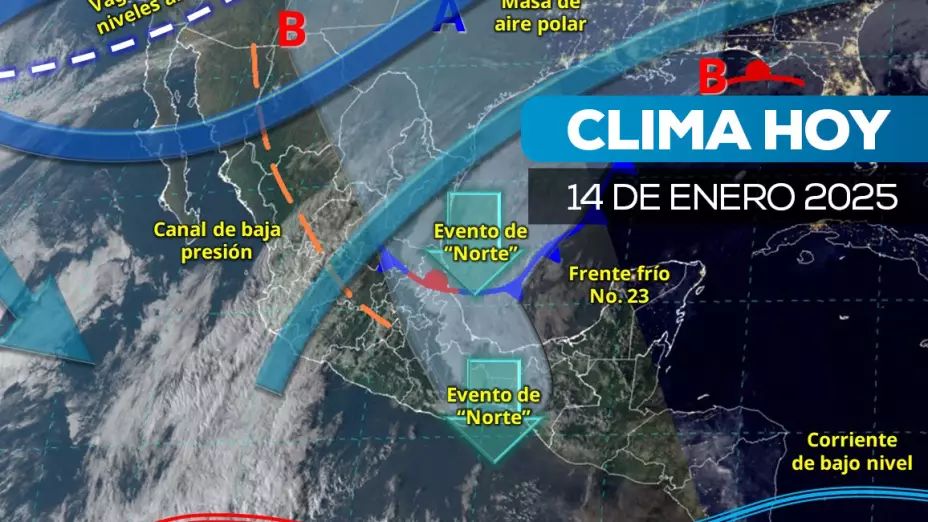 Clima hoy 14 de enero en México Frente frío 23 golpeará distintos estados