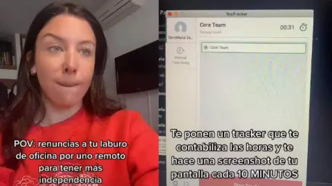 Mujer en home office revela cómo le contabilizan las horas