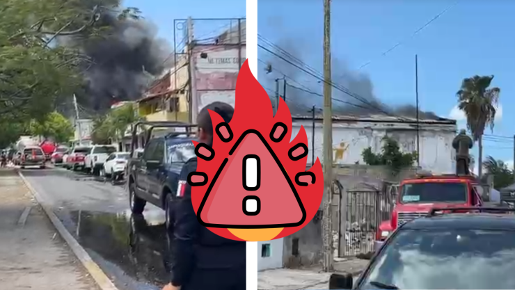 VIDEO_ Fuerte incendio en bodega de la av. Prolongación Tulum de Cancún causa evacuación; esto se sabe.webp